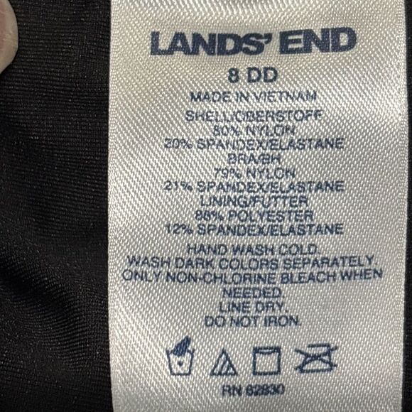 Lands' End Women's Size 8DD Underwire Bra Black Wrap Tankini Swimsuit Top Beach - Picture 14 of 15